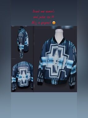 Brand new Women’s wool tribal western bomber jacket